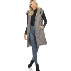 Women's Diamond Quilted Hooded Puffer Vest