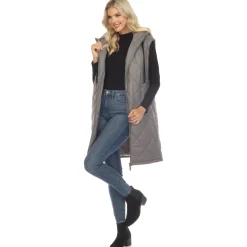 Women's Diamond Quilted Hooded Puffer Vest