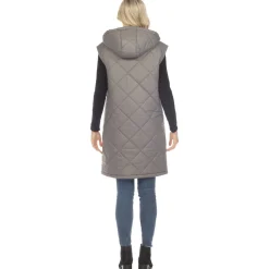 Women's Diamond Quilted Hooded Puffer Vest