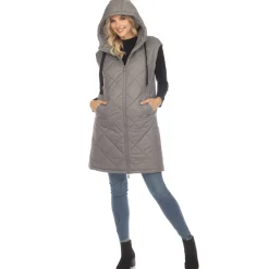 Women's Diamond Quilted Hooded Puffer Vest