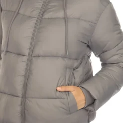 Women's Full Front Zip Hooded Bomber Puffer Jacket