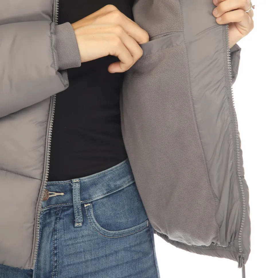 Women's Full Front Zip Hooded Bomber Puffer Jacket