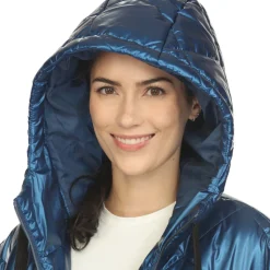 Women's Metallic Long Puffer Vest