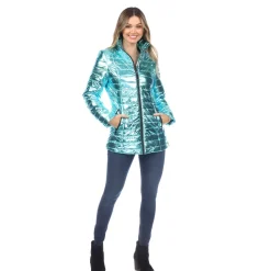 Women's Metallic Puffer Coat