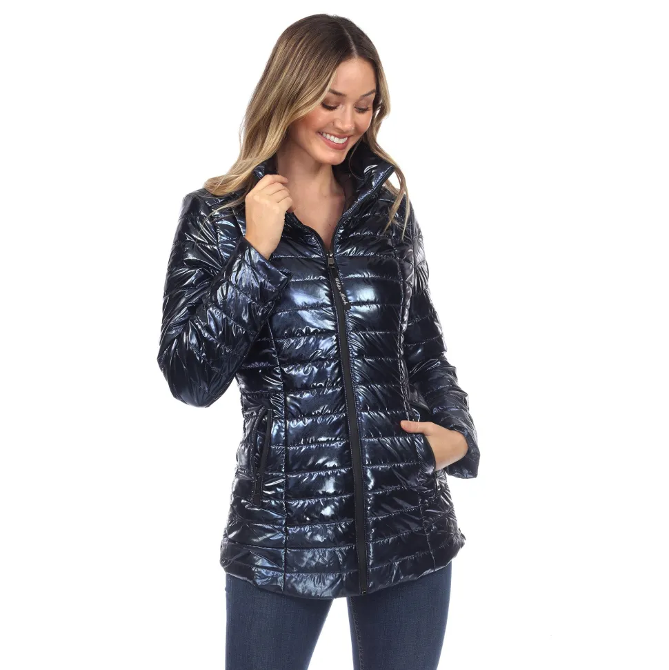 Women's Metallic Puffer Coat