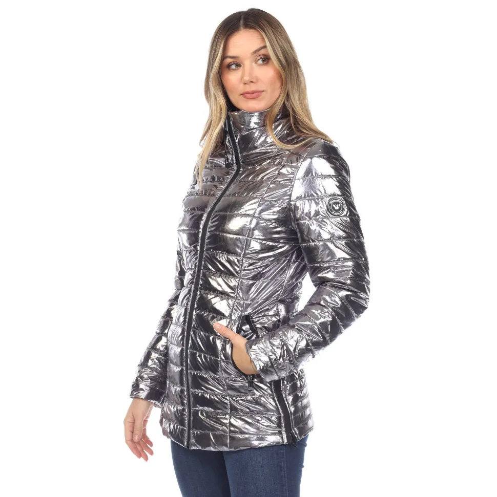Women's Metallic Puffer Coat