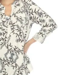Women's Paisley Button Front Tunic Top