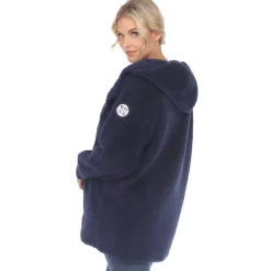 Women's Plush Hooded Cardigan with Pockets