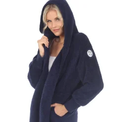 Women's Plush Hooded Cardigan with Pockets
