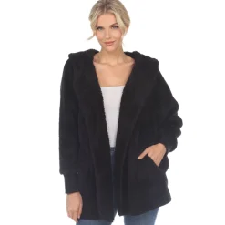 Women's Plush Hooded Cardigan with Pockets
