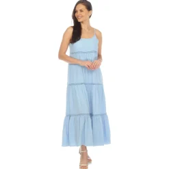 Women's Scoop Neck Tiered Maxi Dress