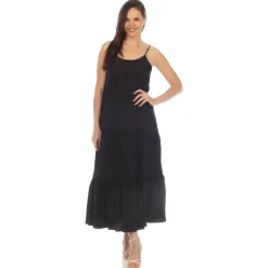 Women's Scoop Neck Tiered Maxi Dress