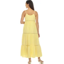Women's Scoop Neck Tiered Maxi Dress