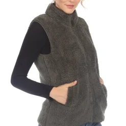 Women's Zip up sherpa vest