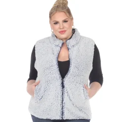 Zip up sherpa vest - Plus