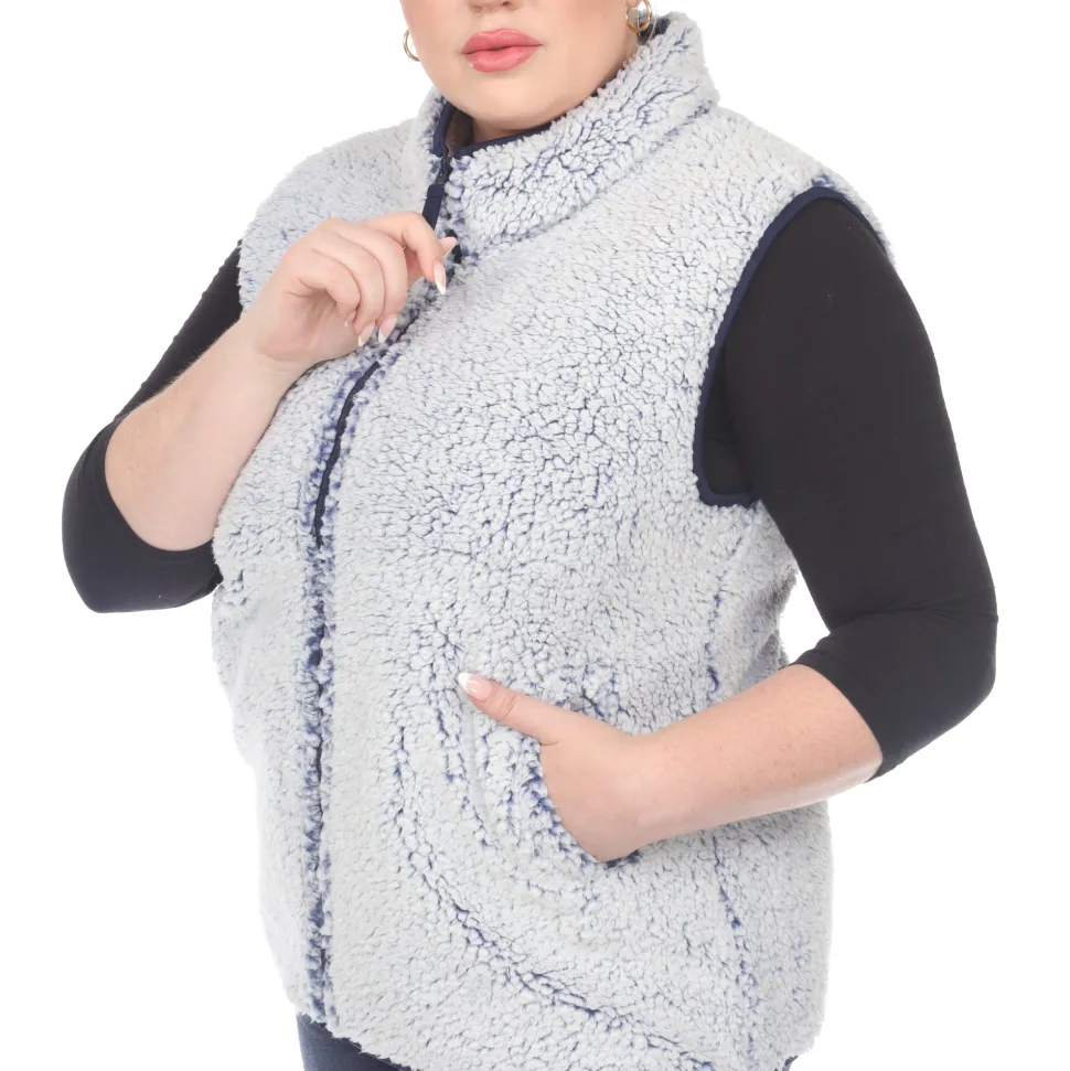 Zip up sherpa vest - Plus