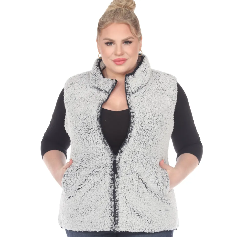 Zip up sherpa vest - Plus