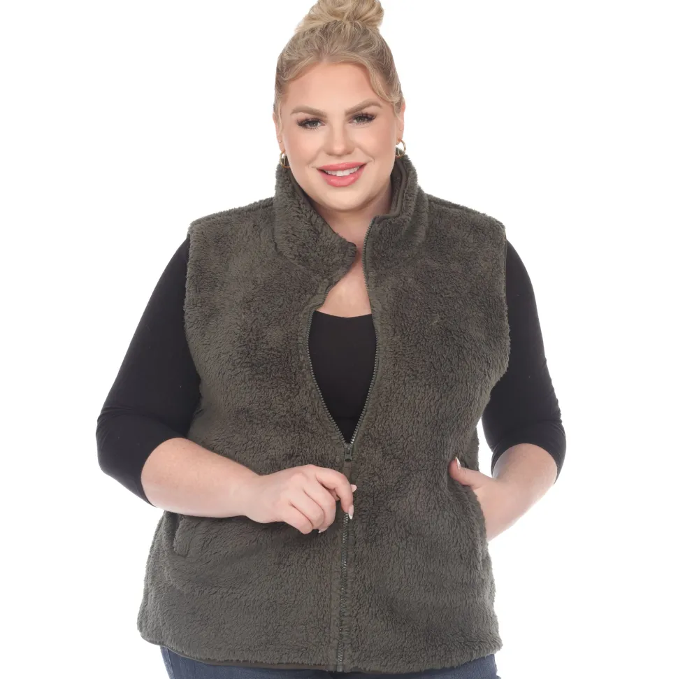 Zip up sherpa vest - Plus