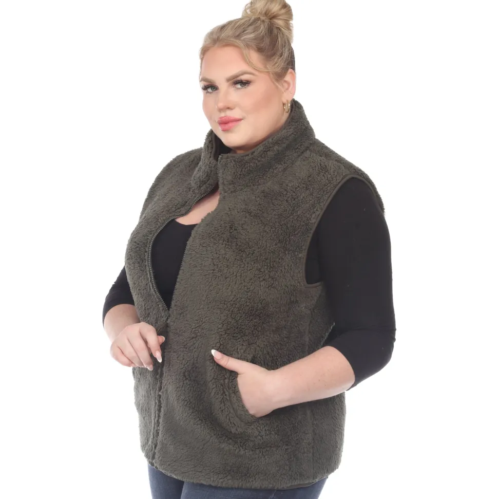 Zip up sherpa vest - Plus