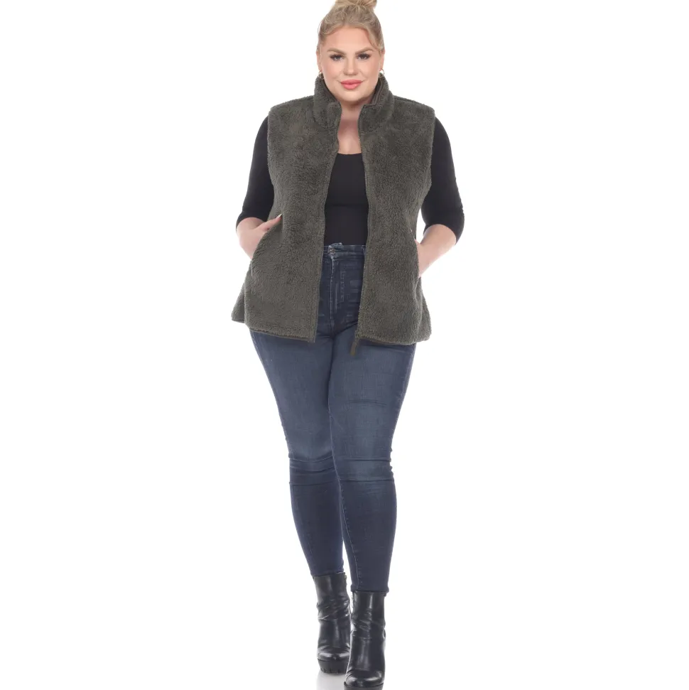 Zip up sherpa vest - Plus
