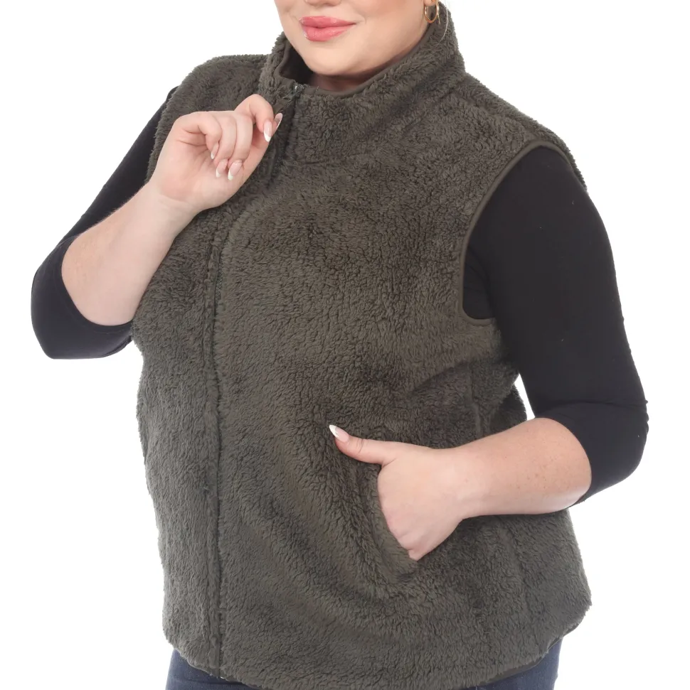 Zip up sherpa vest - Plus